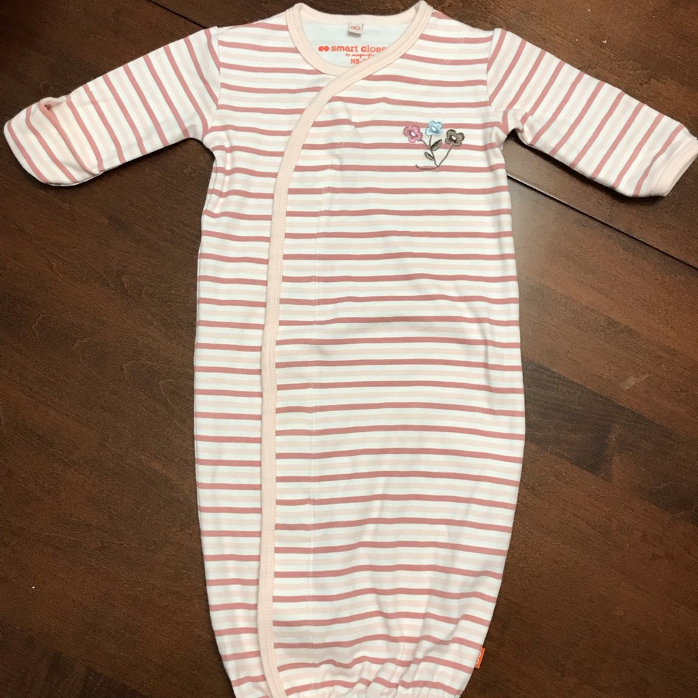 Pink Striped Magnificent Baby Magnetic Gown